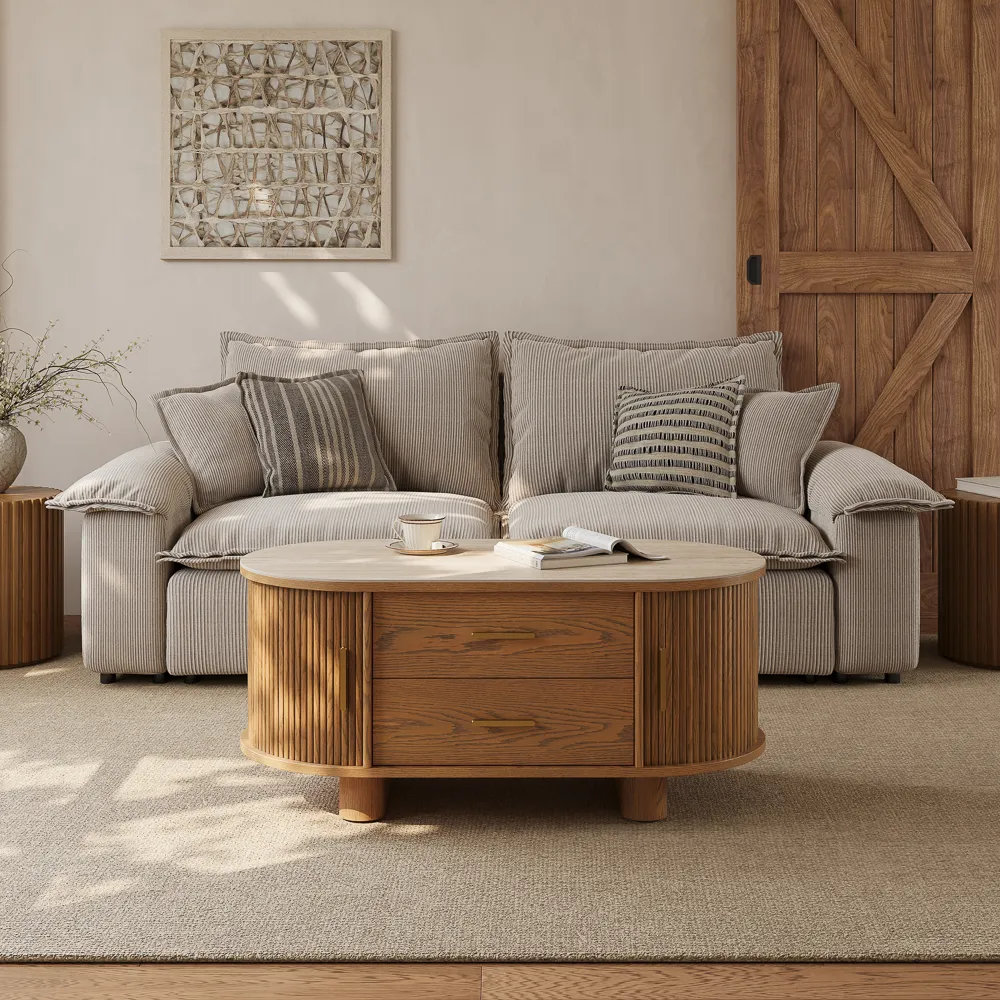 Oval Coffee Table with Sintered Stone Top Oval Coffee Table with Sintered Stone Top