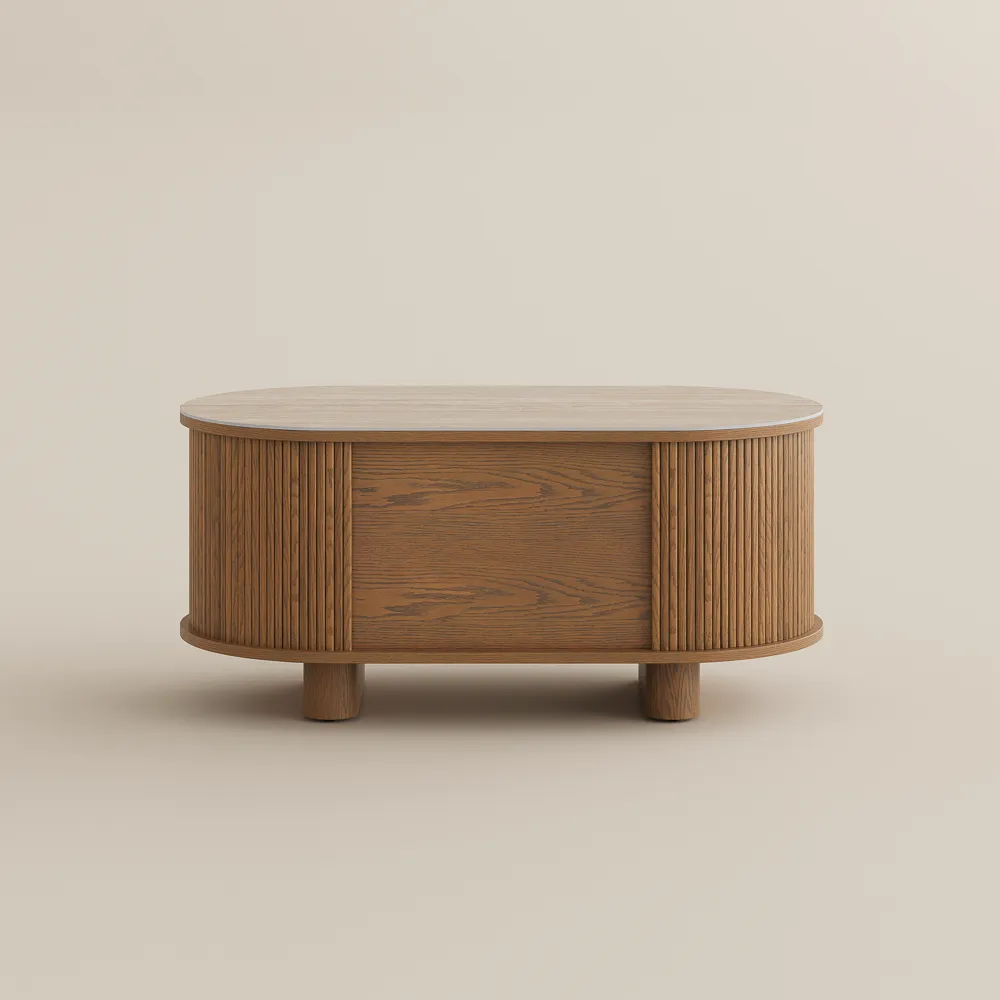 Oval Coffee Table with Sintered Stone Top Oval Coffee Table with Sintered Stone Top