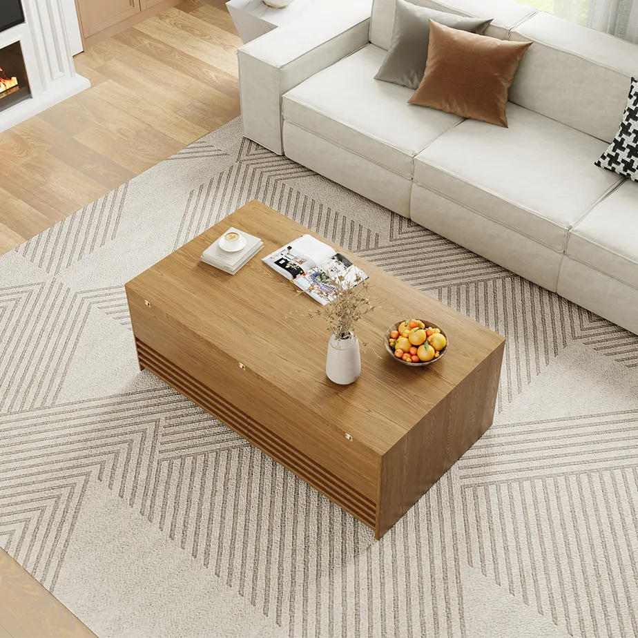 Lifting Top Rectangular Fluted Coffee Table Lifting Top Rectangular Fluted Coffee Table