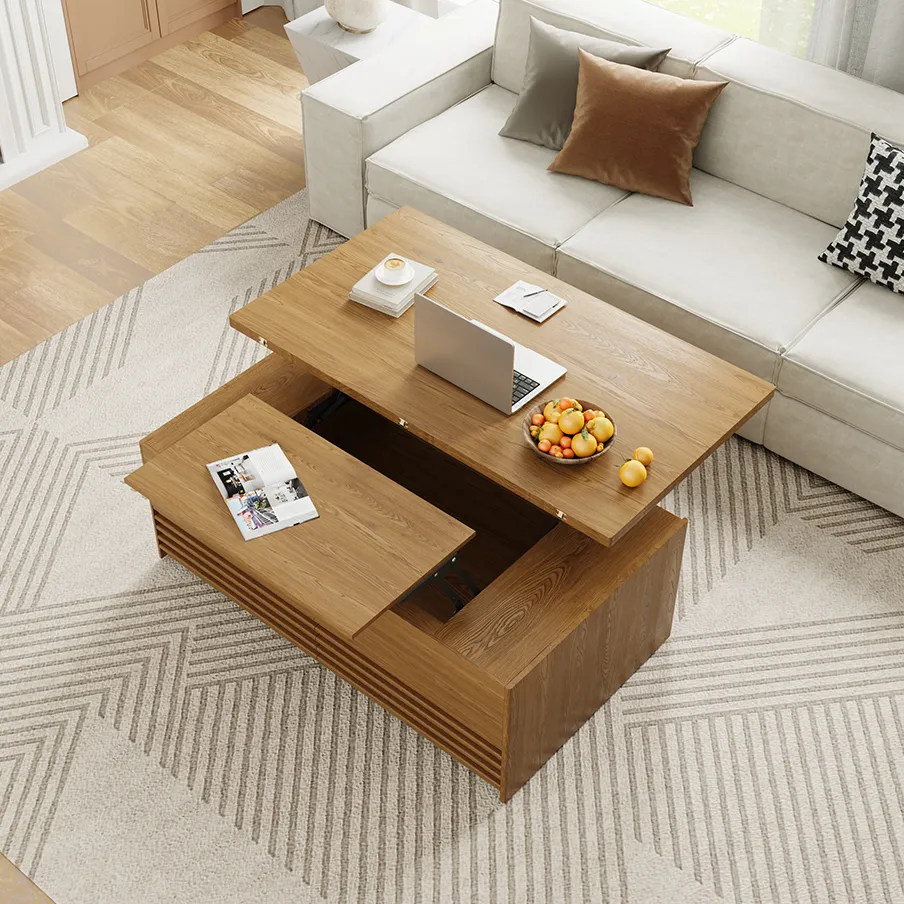 Lifting Top Rectangular Fluted Coffee Table Lifting Top Rectangular Fluted Coffee Table