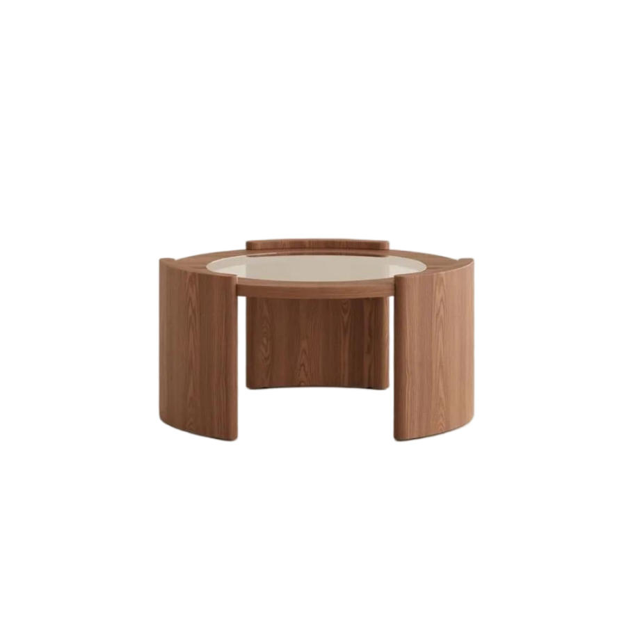 Wood and Glass Coffee Table