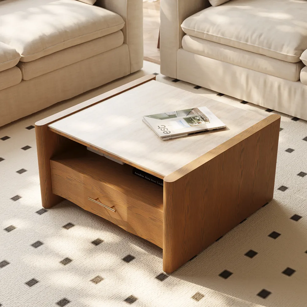Mid-Century Coffee Table with Travertine Slabs Mid-Century Coffee Table with Travertine Slabs