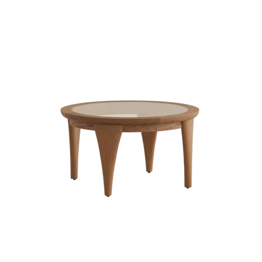 Minimalist glass coffee table