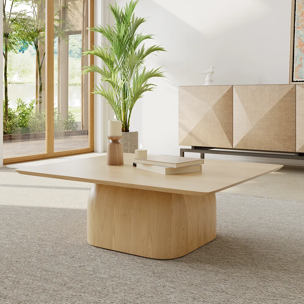 Rectangular Natural Solid Wood Coffee Table