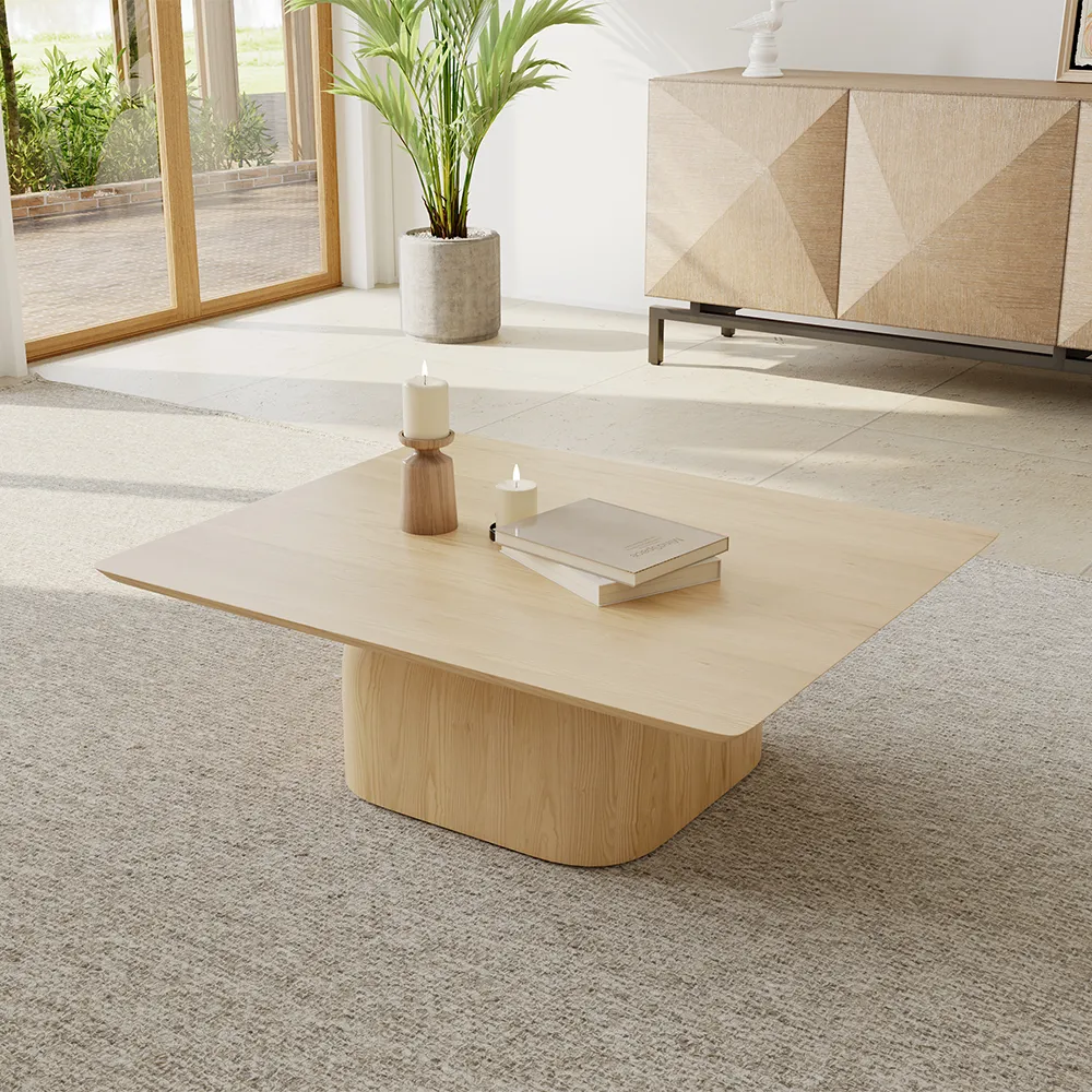 Rectangular Natural Solid Wood Coffee Table