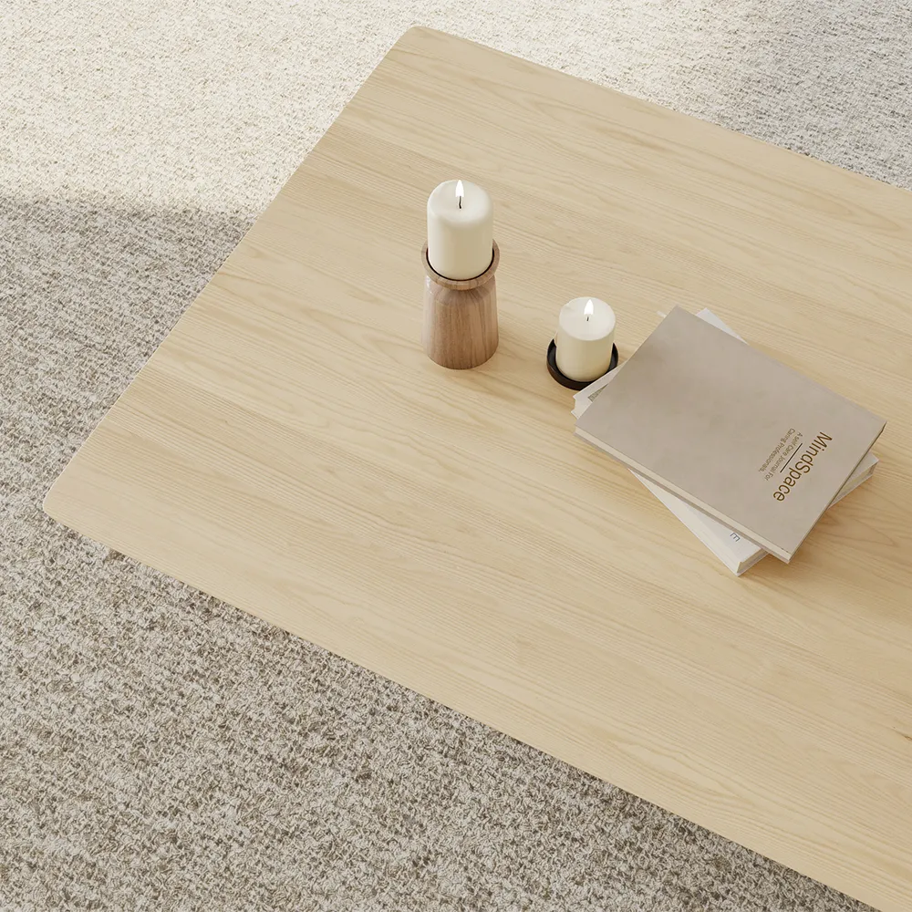 Rectangular Natural Solid Wood Coffee Table