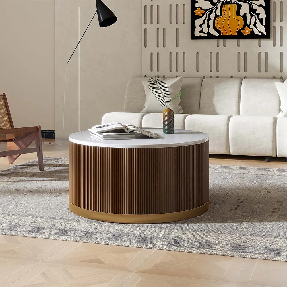 Round Fluted Coffee Table Round Fluted Coffee Table
