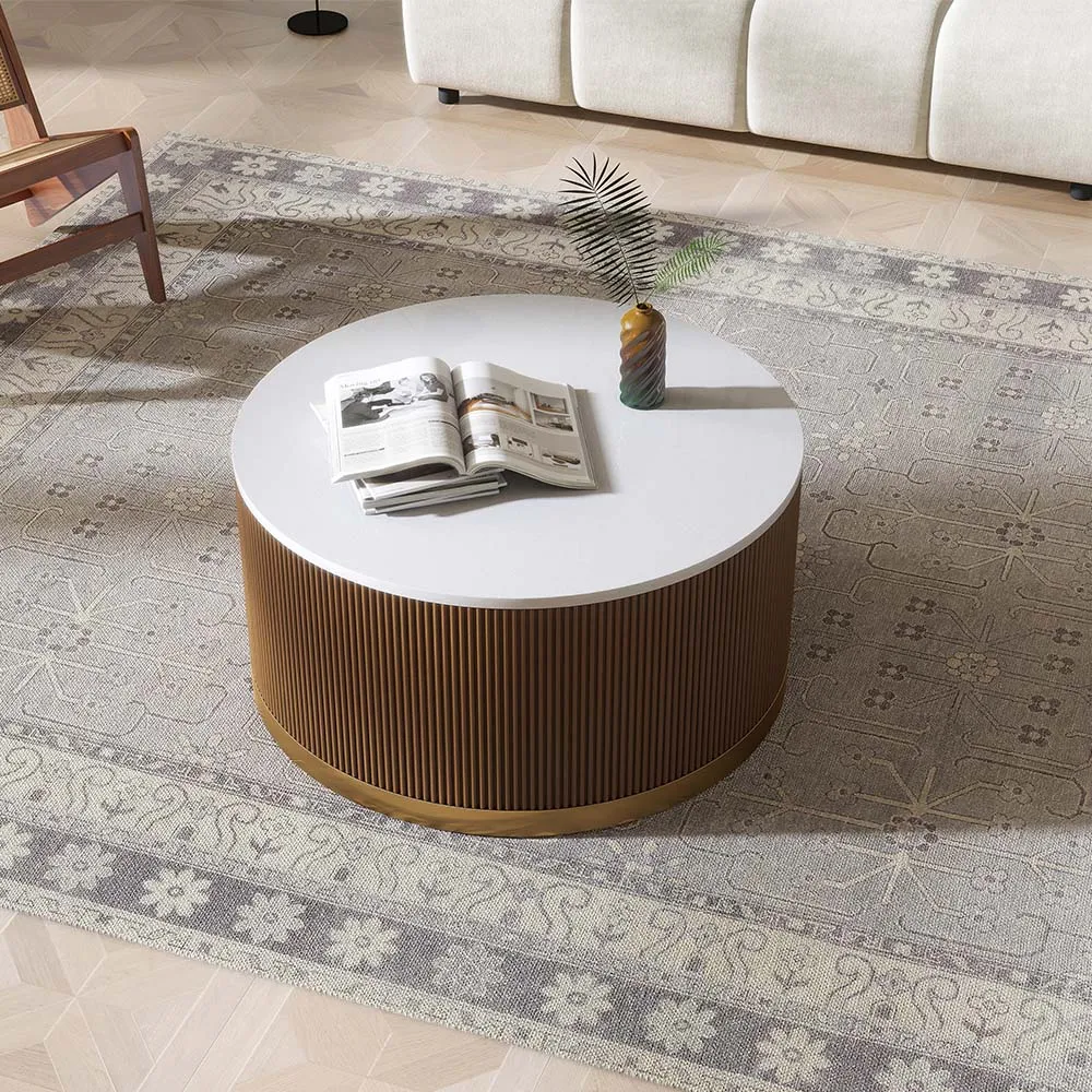 Round Fluted Coffee Table Round Fluted Coffee Table