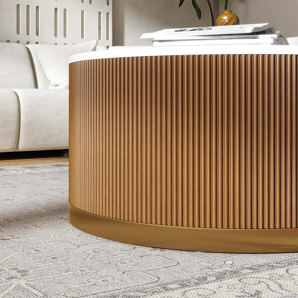 Round Fluted Coffee Table Round Fluted Coffee Table