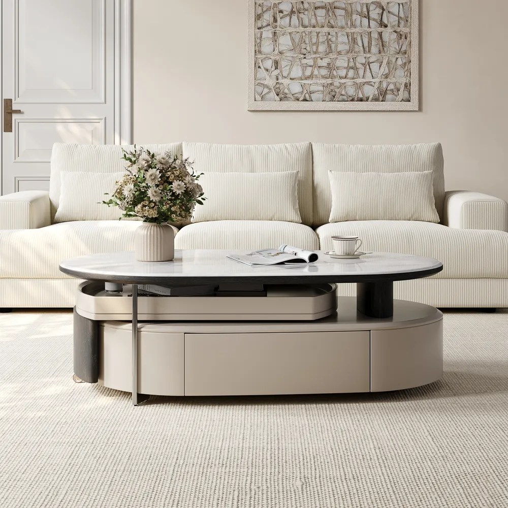 Extendable Modern Coffee Table with Storage