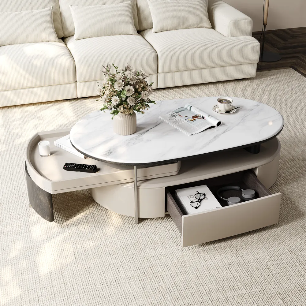 Extendable Modern Coffee Table with Storage