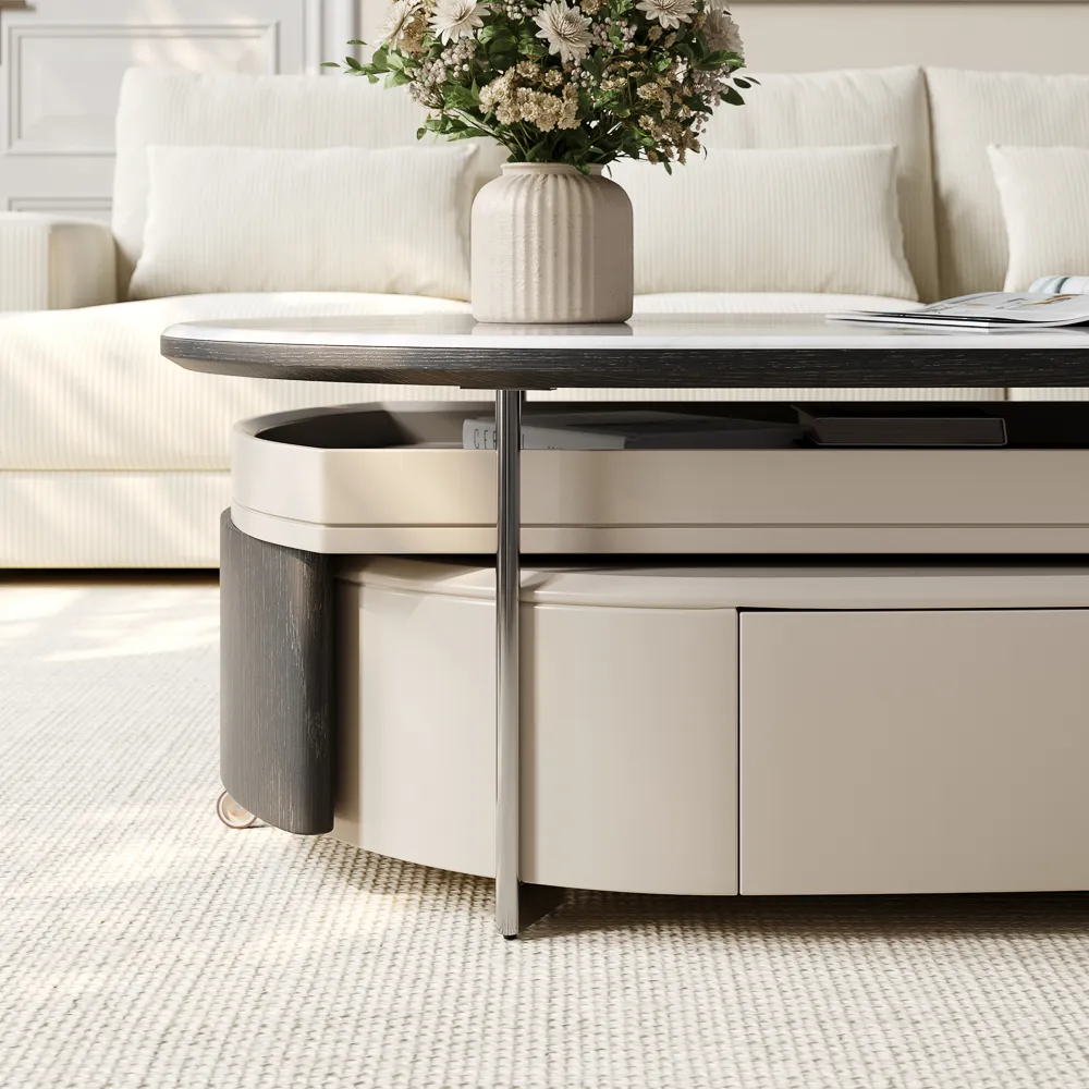 Extendable Modern Coffee Table with Storage