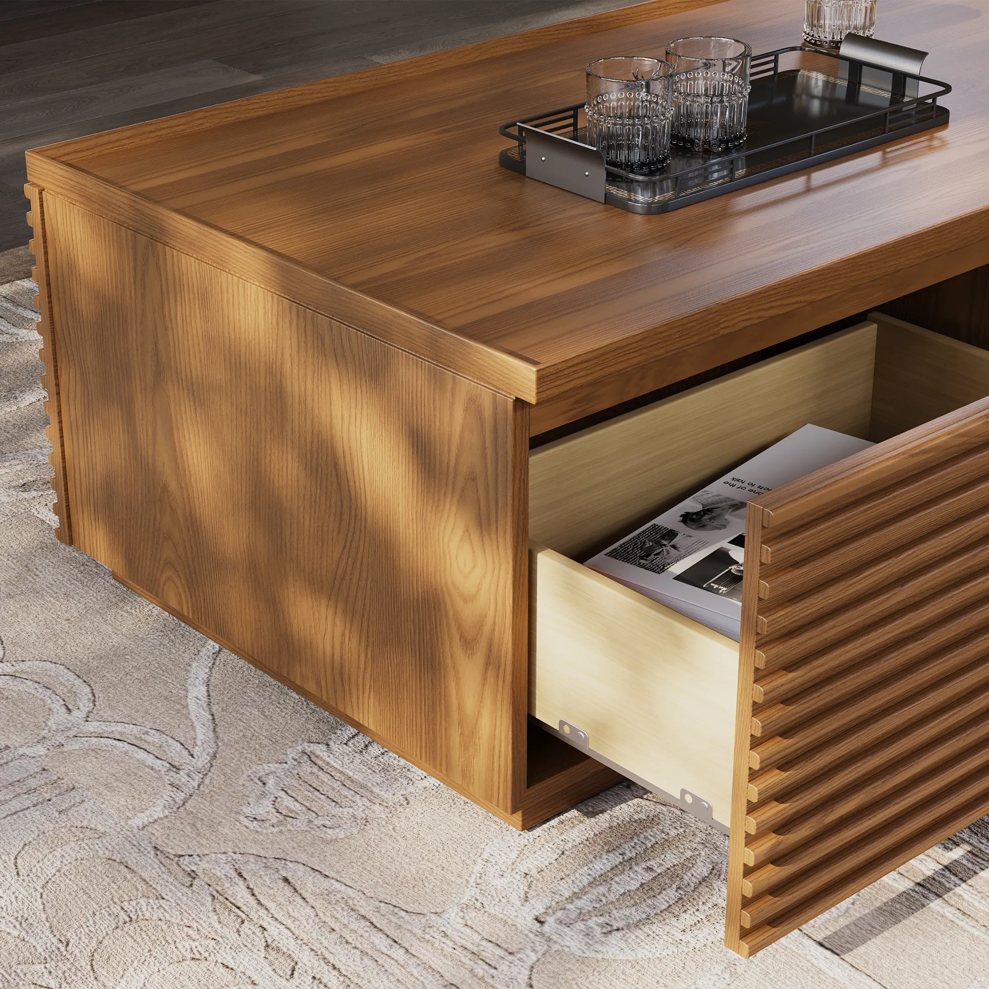 Fluted Rectangular Coffee Table Fluted Rectangular Coffee Table