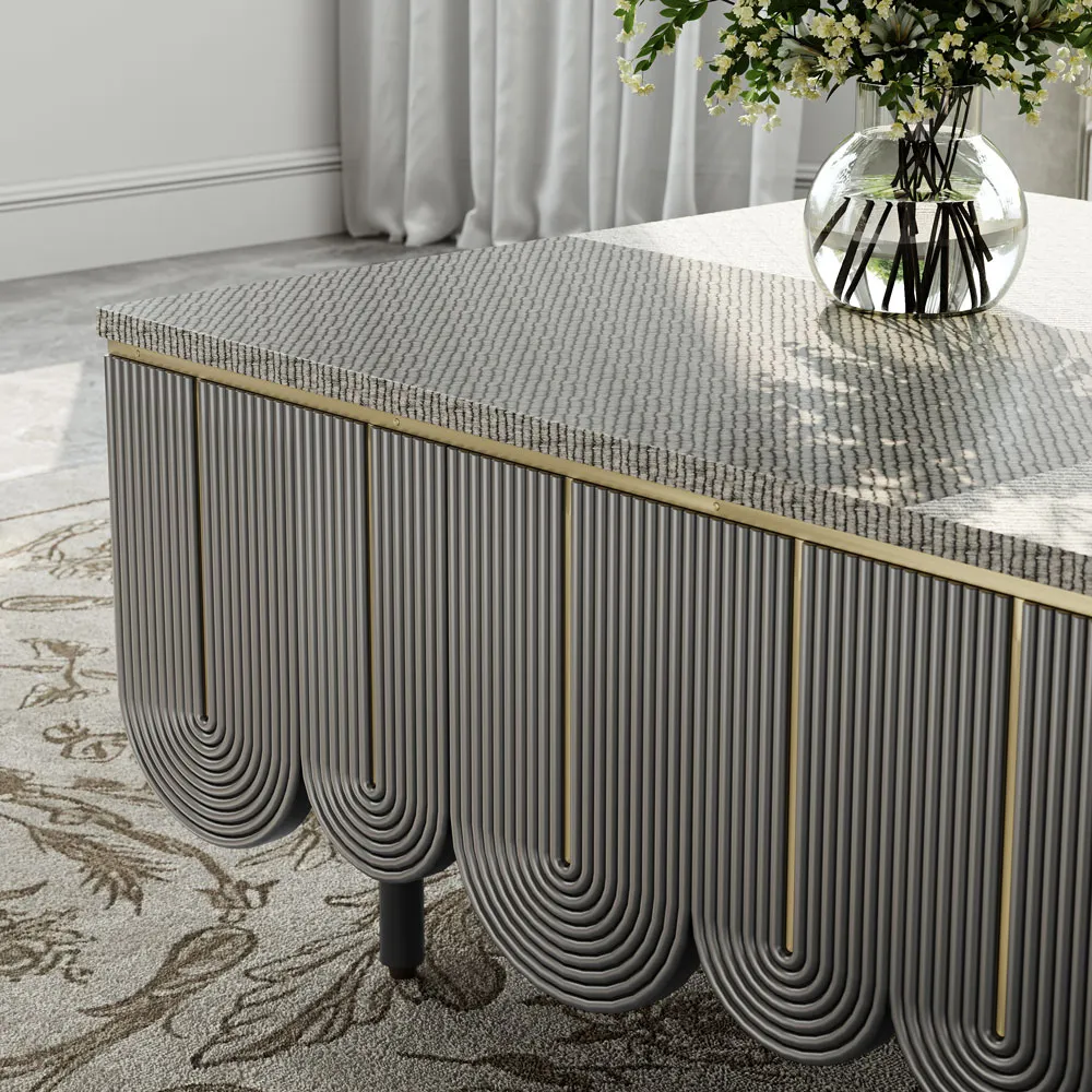 Modern Rectangle Coffee Table with Storage Drawers