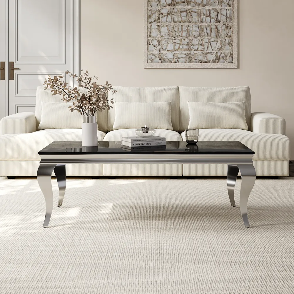 Retro Coffee Table with Glass Tabletop Retro Coffee Table with Glass Tabletop