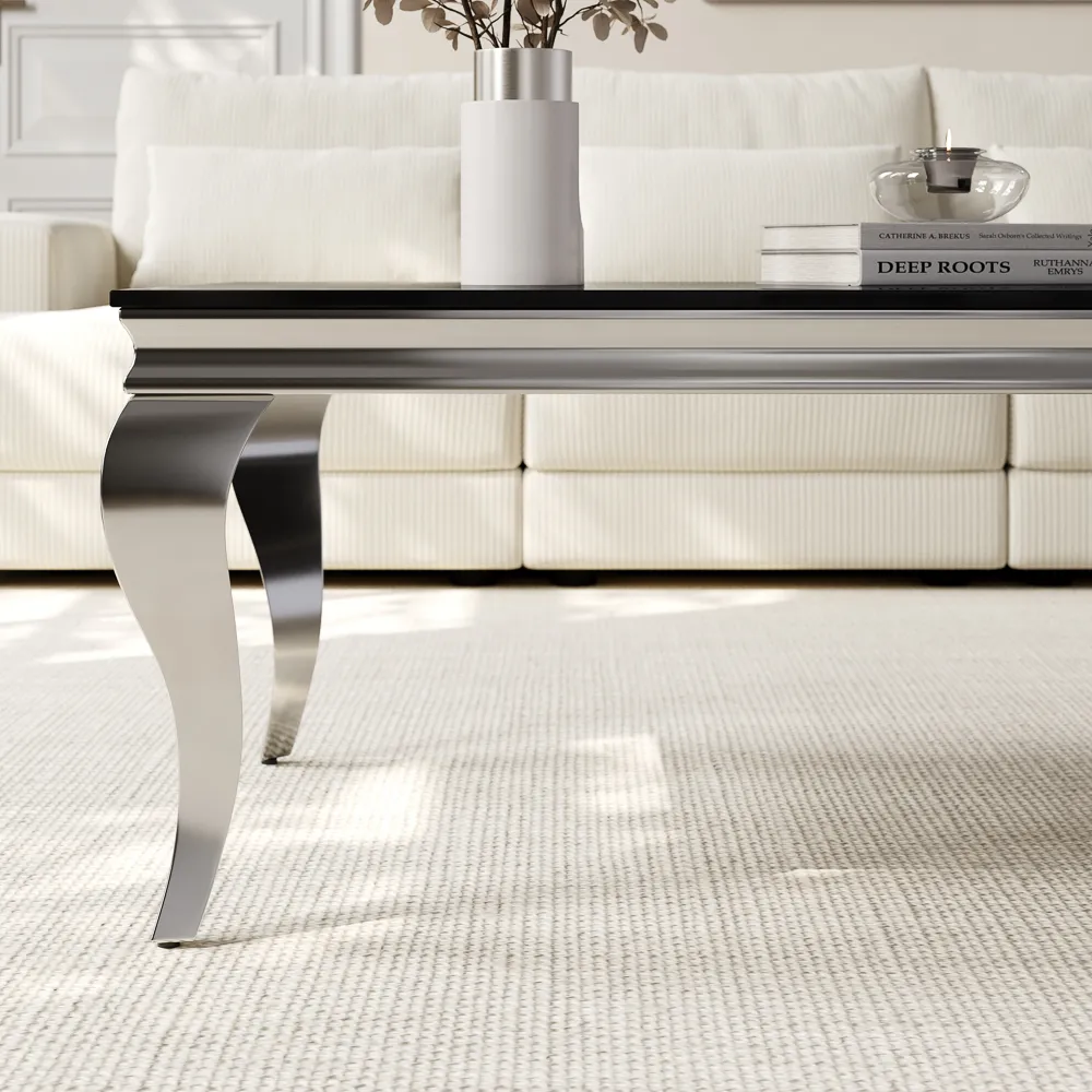 Retro Coffee Table with Glass Tabletop Retro Coffee Table with Glass Tabletop
