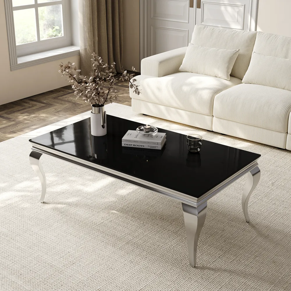 Retro Coffee Table with Glass Tabletop Retro Coffee Table with Glass Tabletop