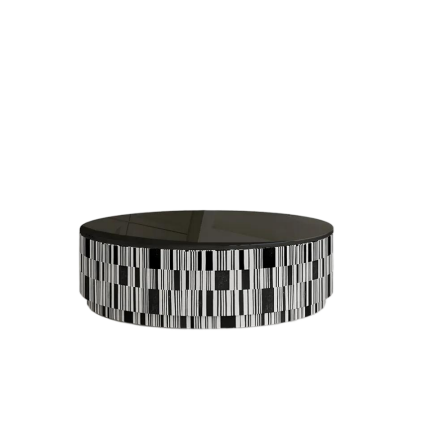Modern Minimalist Round Black Coffee Table