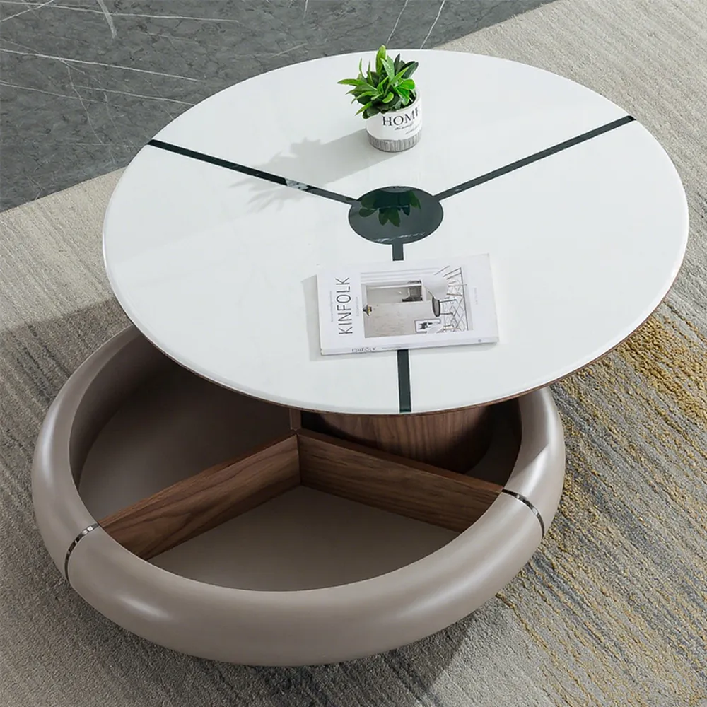 Round Modern Rotating Coffee Table Round Modern Rotating Coffee Table