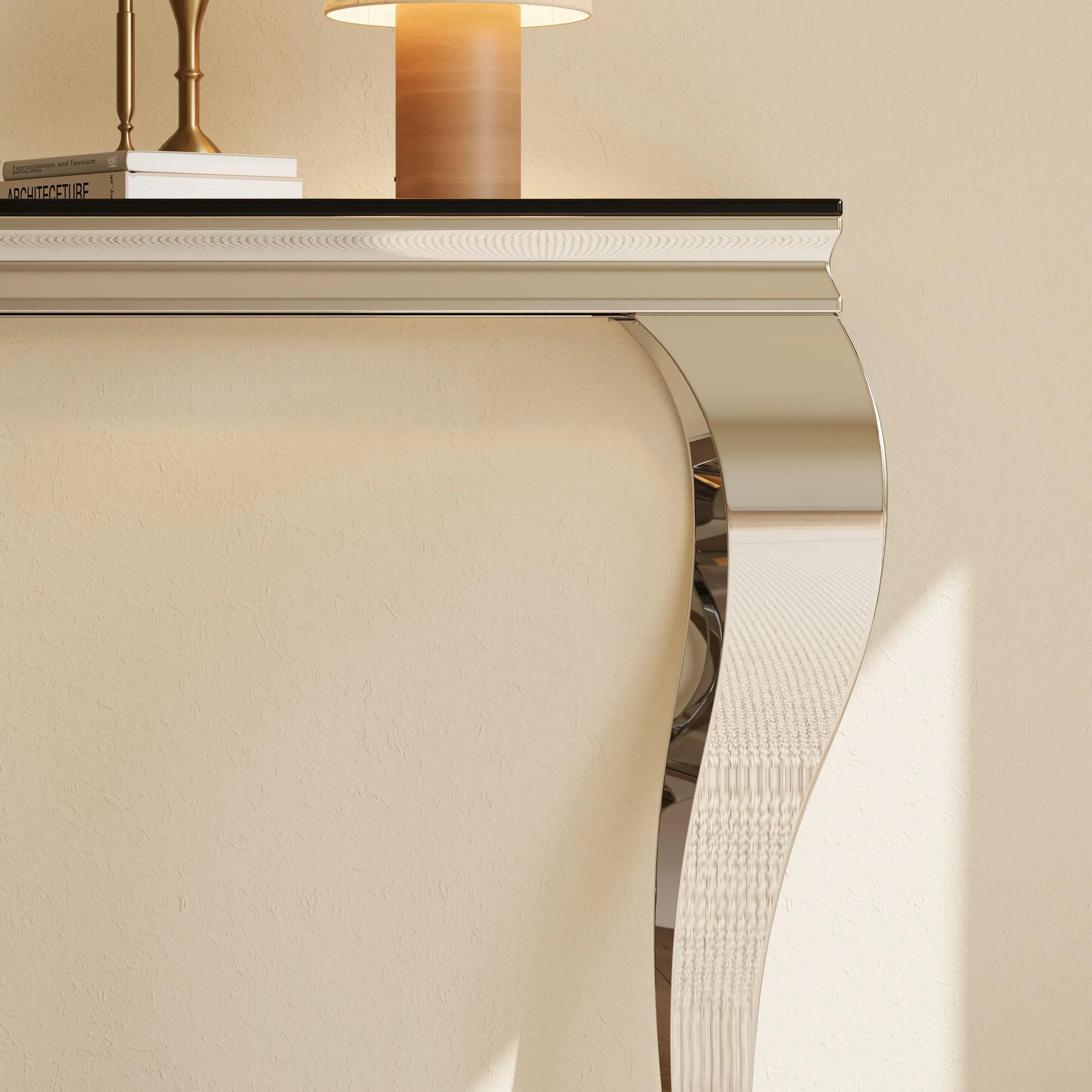 2026050810Luxury Rectangular Console Table with Glass Tabletop144129 Luxury Rectangular Console Table with Glass Tabletop