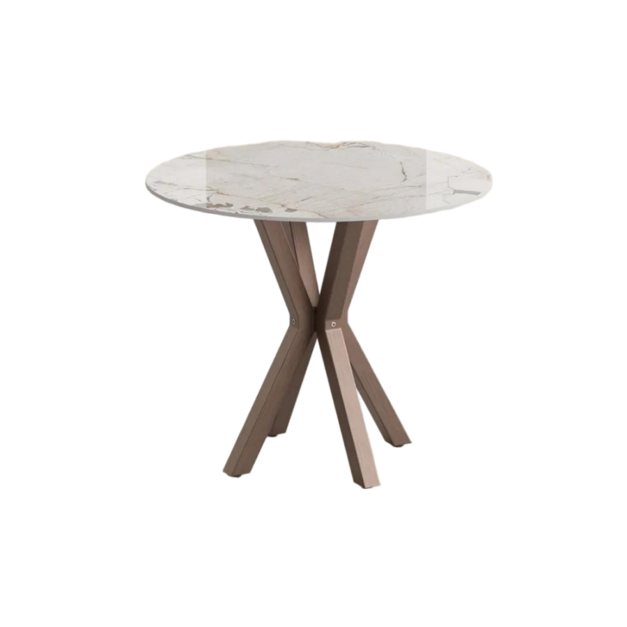 Round Pandora Glossy Sintered Stone Bistro Table 