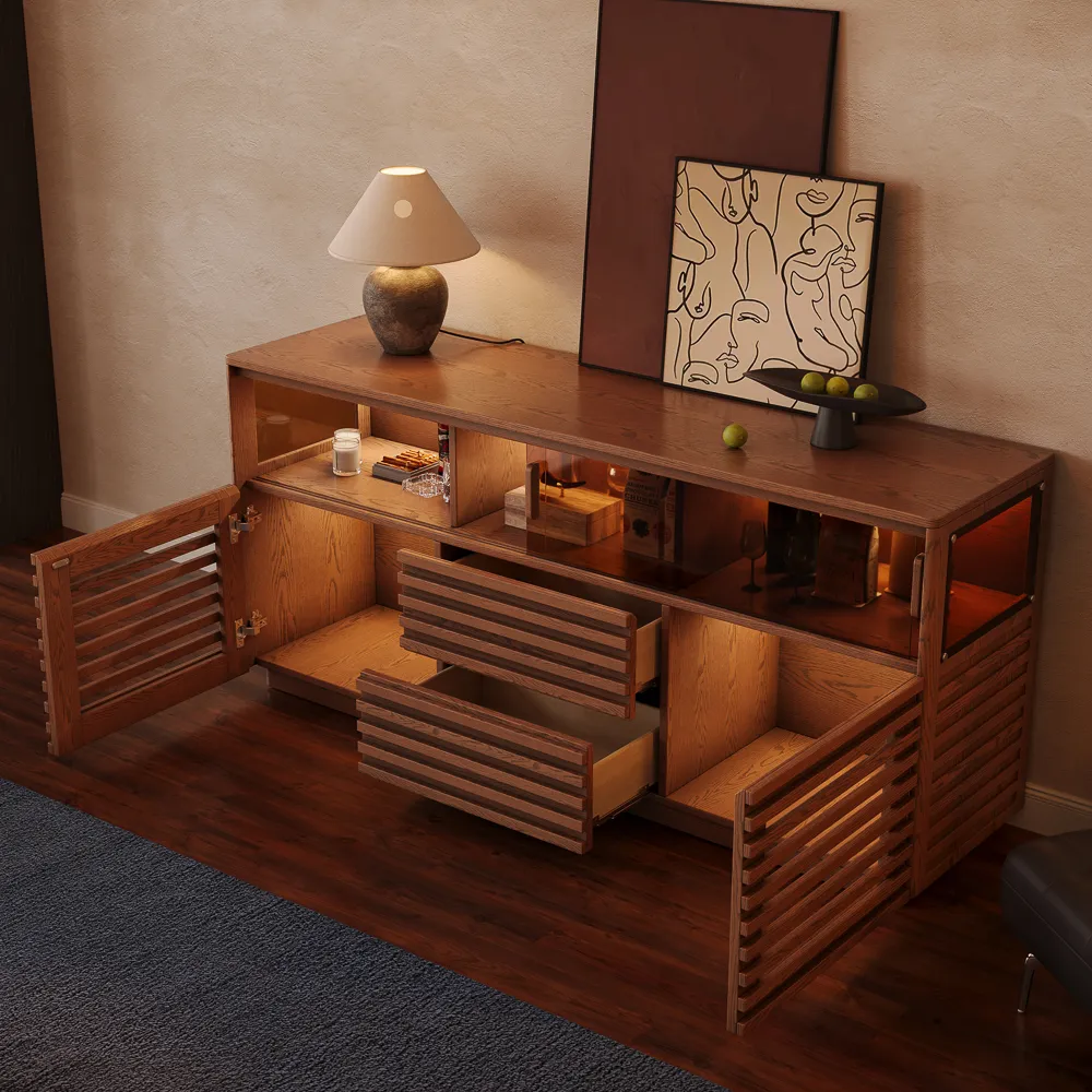 LED Mid Century Modern Sideboard Cabinet with Lighting LED Mid Century Modern Sideboard Cabinet with Lighting