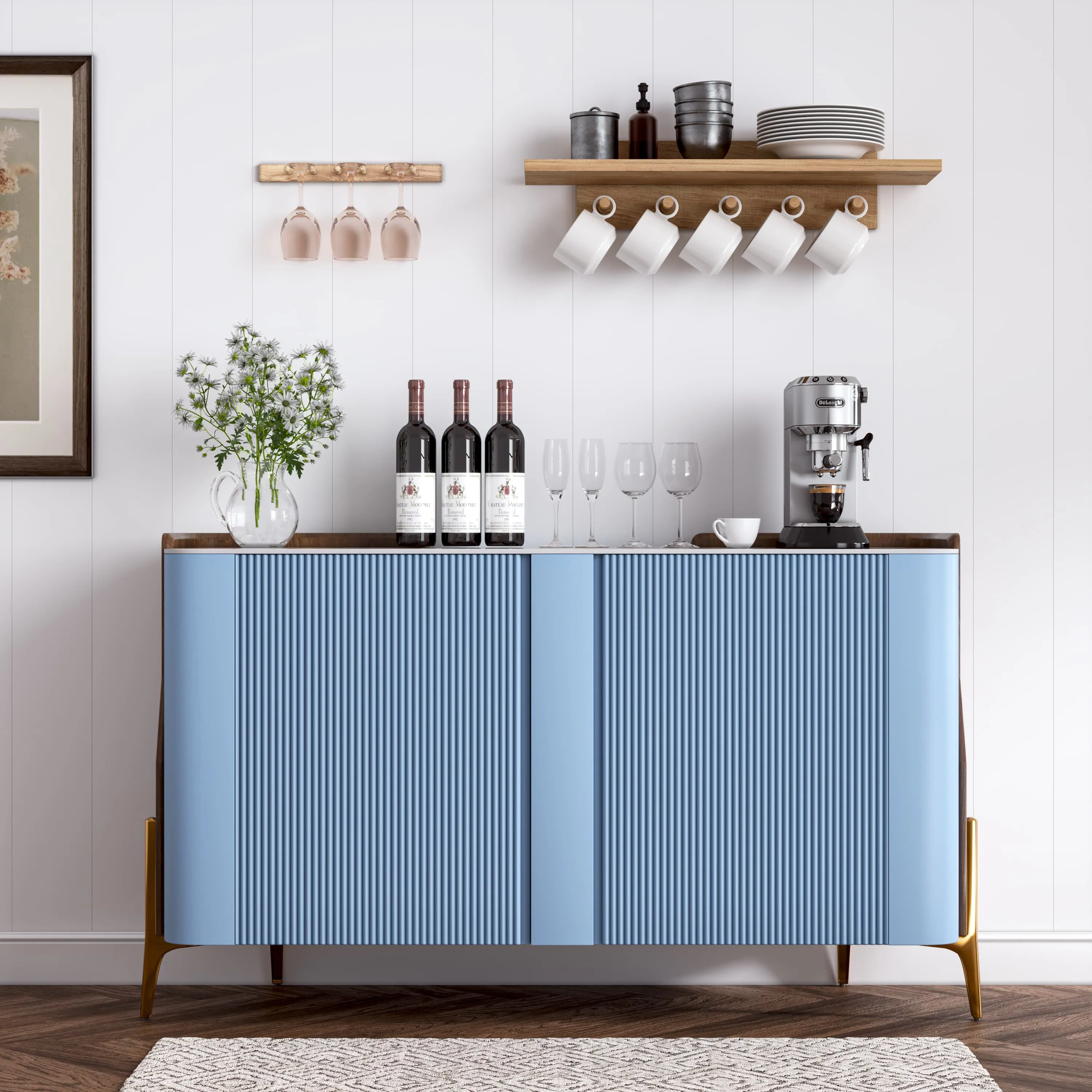 Modern Storage Cabinet with Pandora Sintered Stone Top