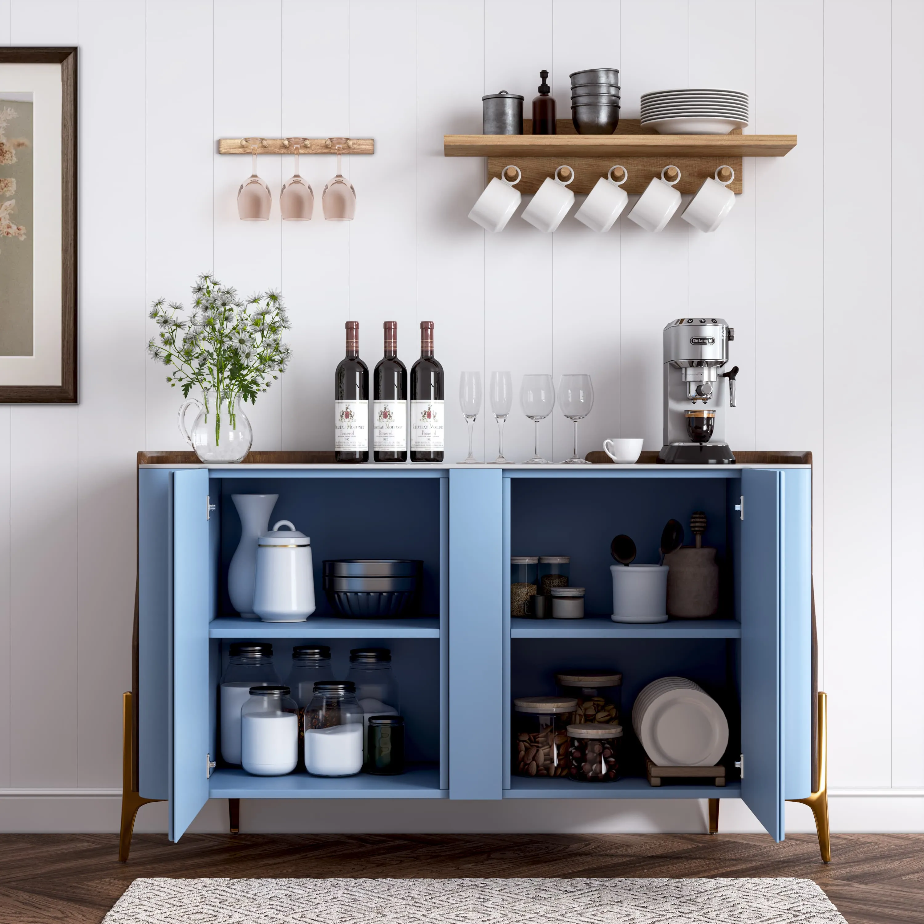 Modern Storage Cabinet with Pandora Sintered Stone Top Modern Storage Cabinet with Pandora Sintered Stone Top