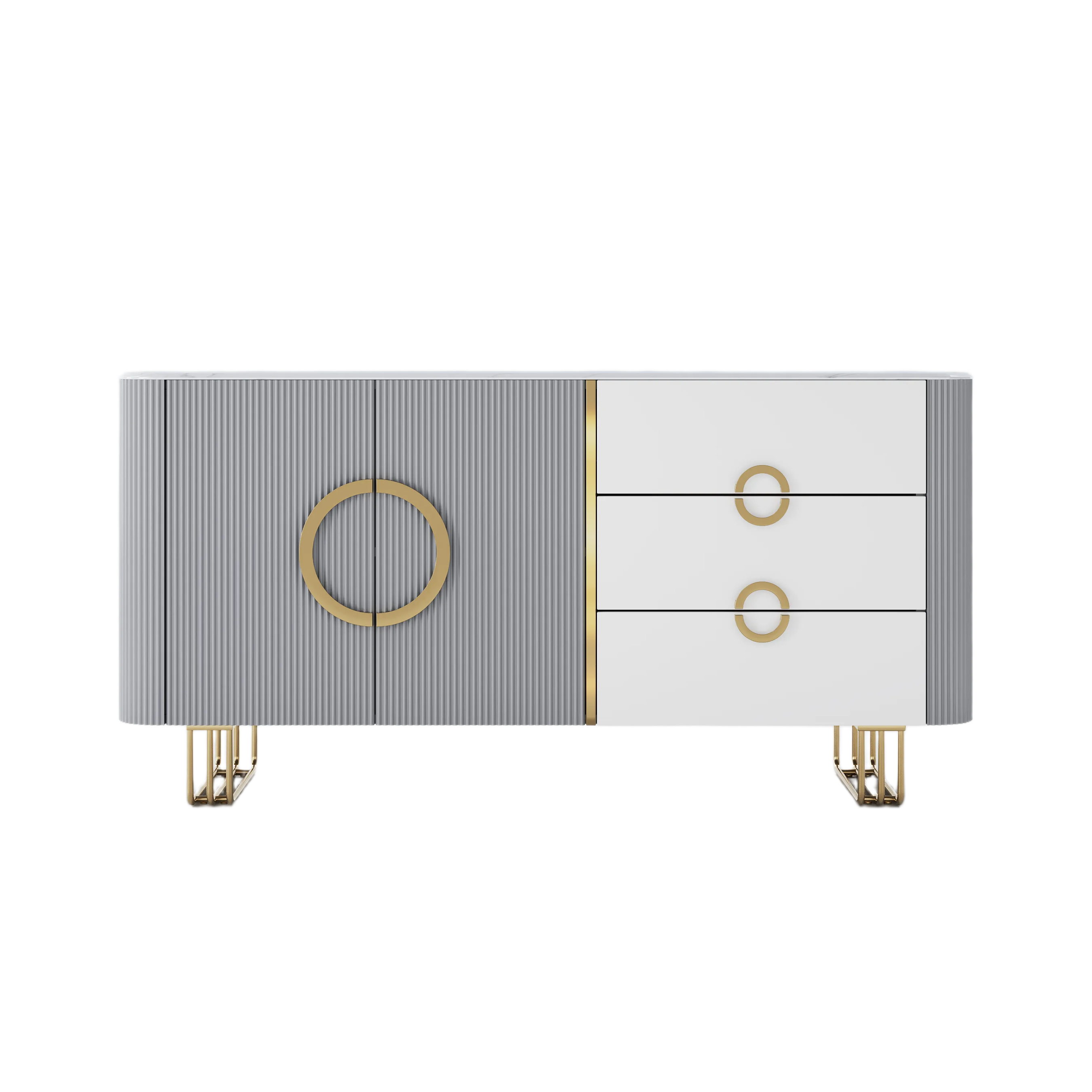 Modern Storage Cabinet with Sintered Stone Top