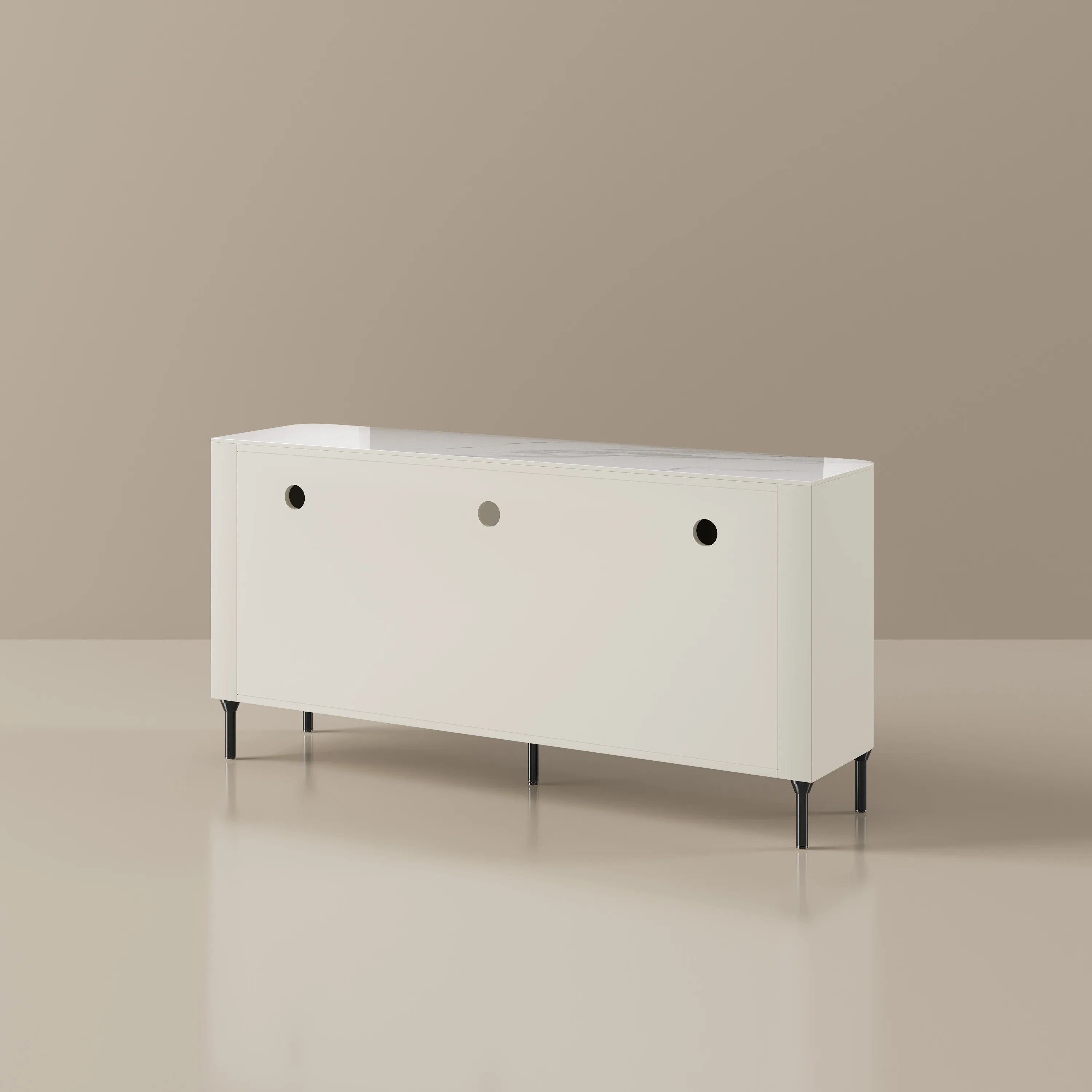  Modern White Storage Cabinet with Sintered Stone Top
