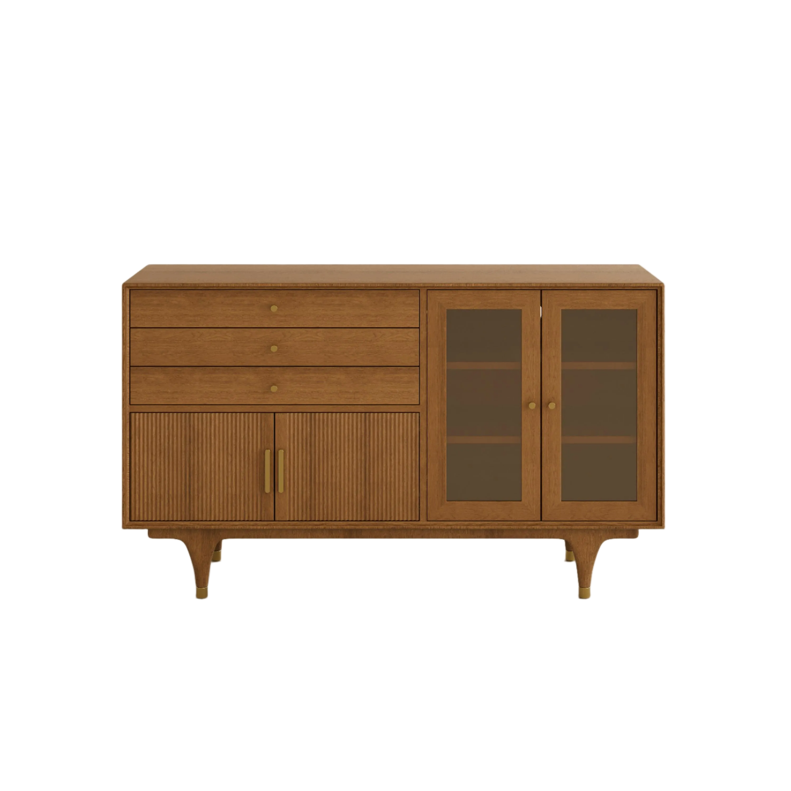 Mid-Century Modern Solid Wood Storage Cabinet