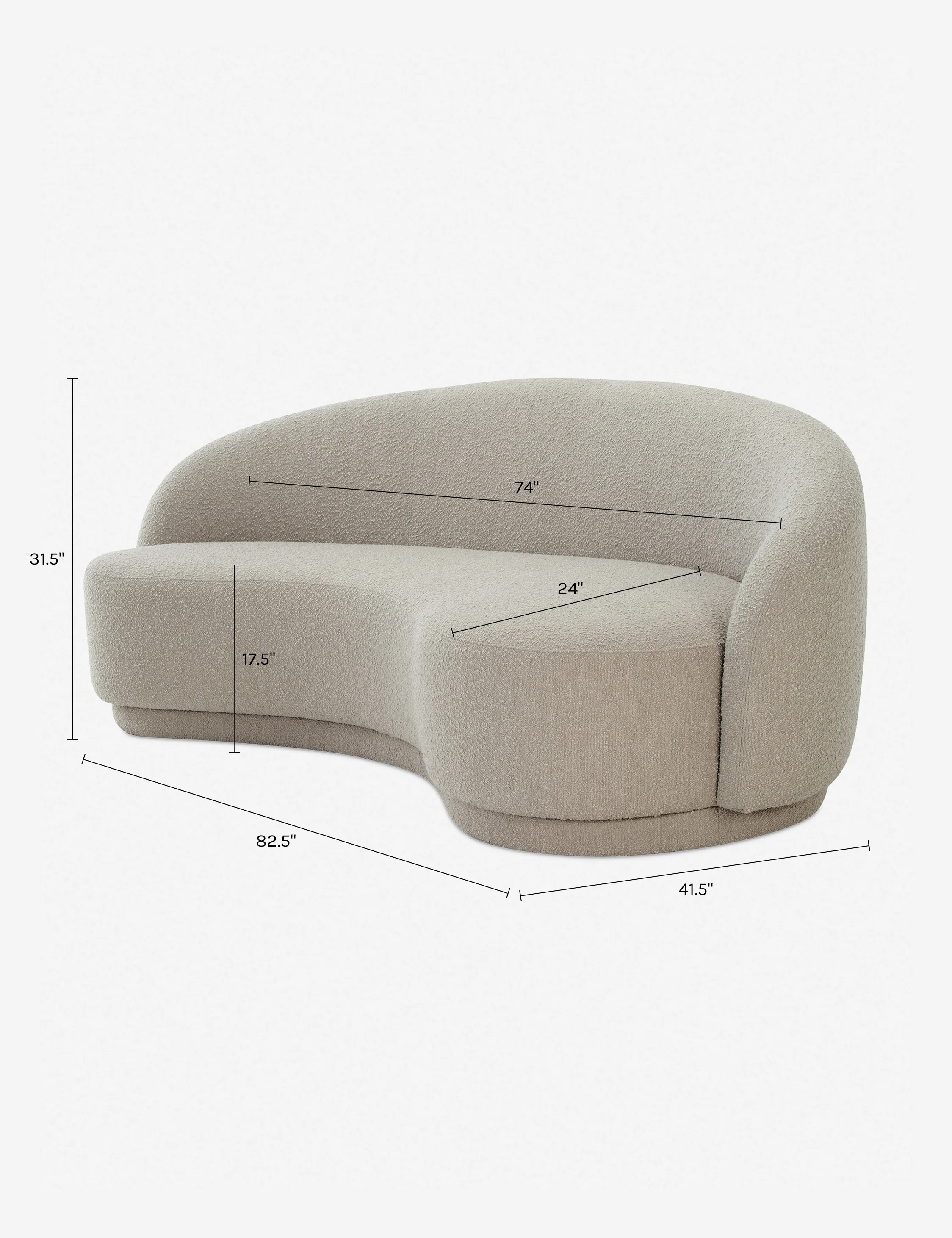 Taupe Boucle Sofa Taupe Boucle Sofa