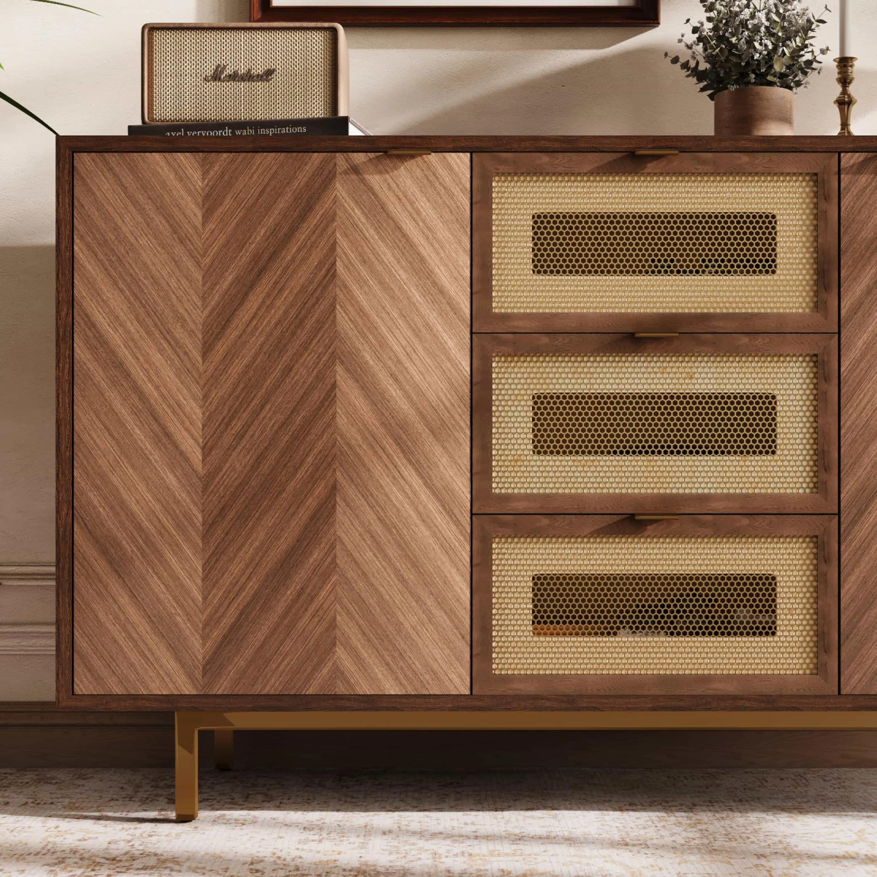 Mid-Century Modern Solid Wood Storage Cabinet Mid-Century Modern Solid Wood Storage Cabinet