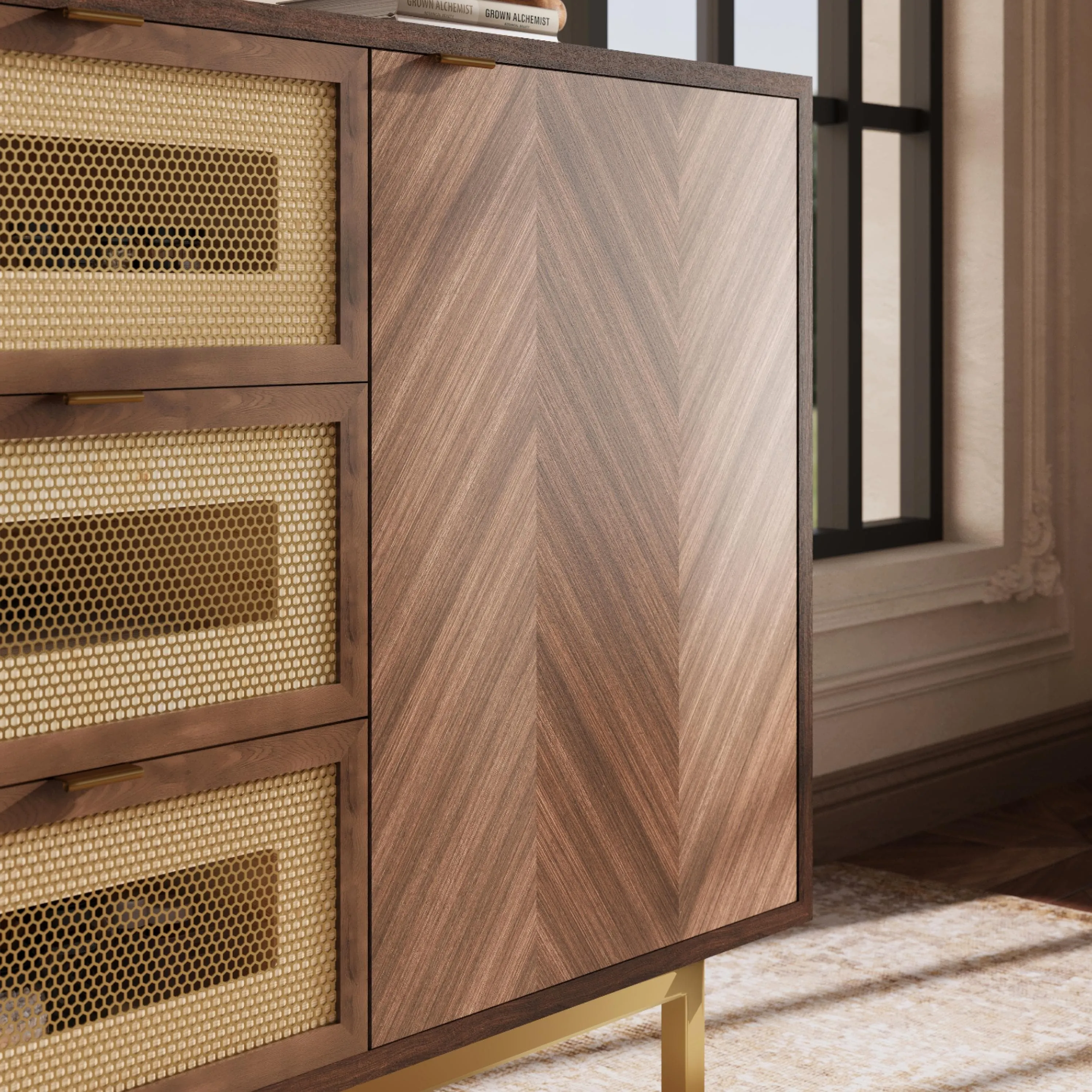 Mid-Century Modern Solid Wood Storage Cabinet Mid-Century Modern Solid Wood Storage Cabinet