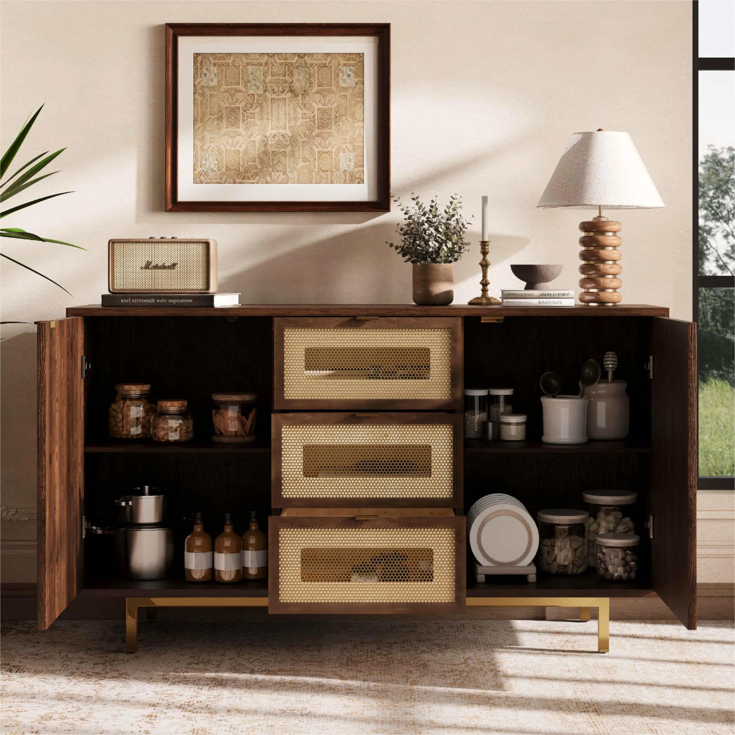 Mid-Century Modern Solid Wood Storage Cabinet Mid-Century Modern Solid Wood Storage Cabinet