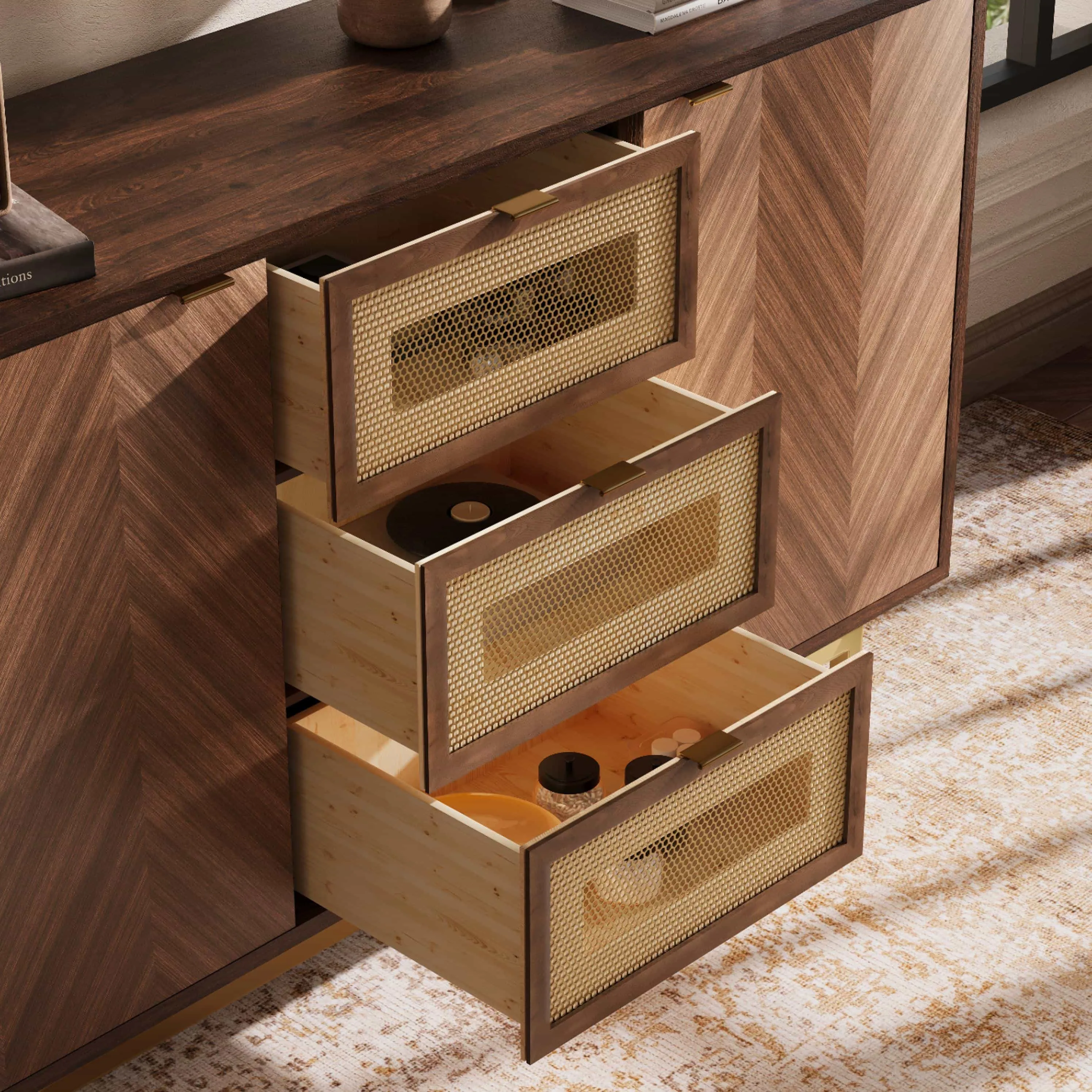Mid-Century Modern Solid Wood Storage Cabinet Mid-Century Modern Solid Wood Storage Cabinet