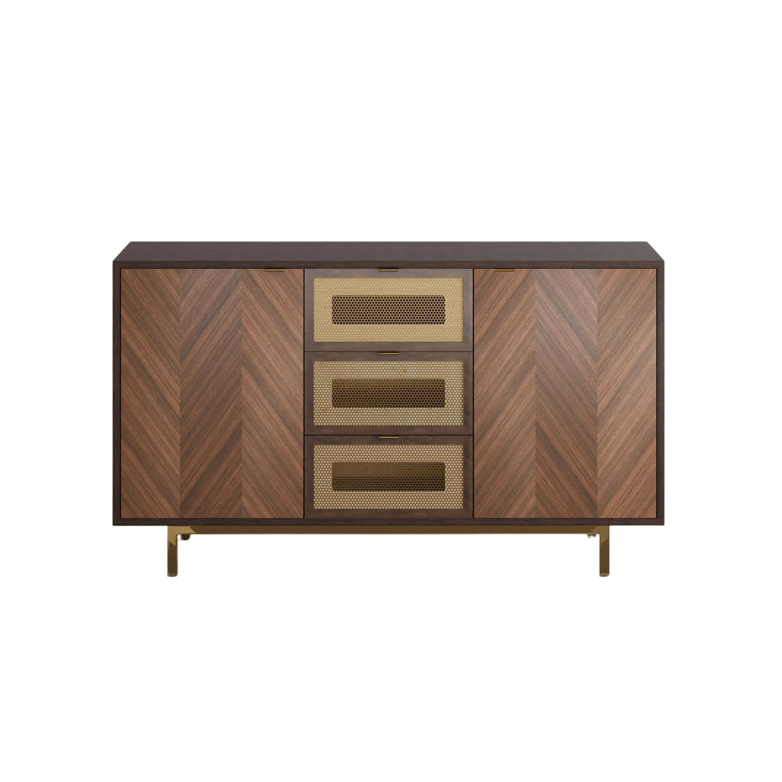 Mid-Century Modern Solid Wood Storage Cabinet