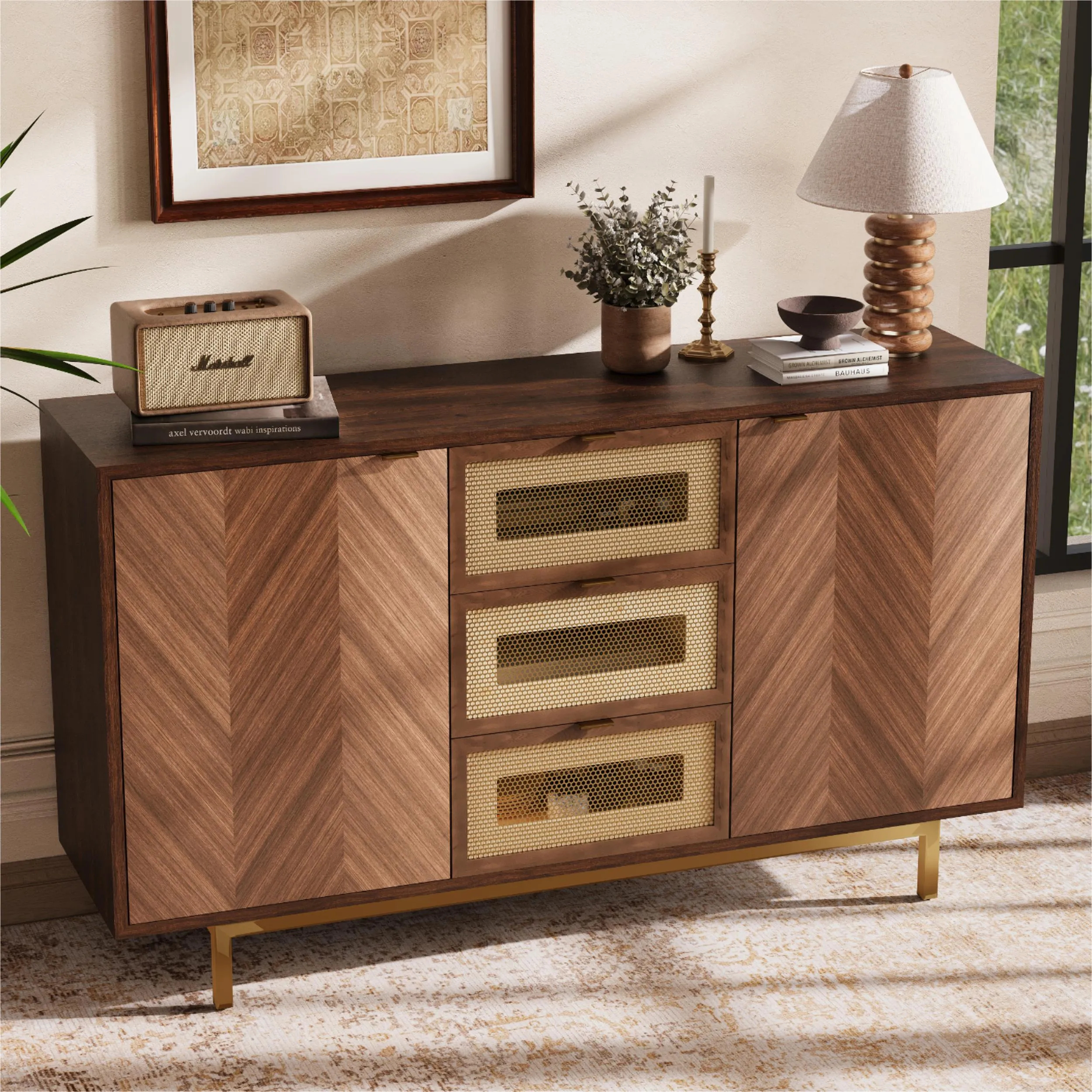 Mid-Century Modern Solid Wood Storage Cabinet Mid-Century Modern Solid Wood Storage Cabinet
