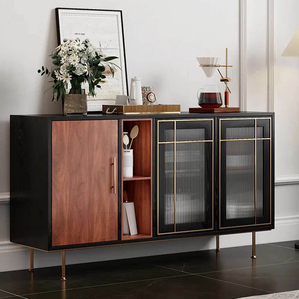 Mid-Century Modern Credenza Solid Wood Sideboard Buffet Cabinet Mid-Century Modern Credenza Solid Wood Sideboard Buffet Cabinet