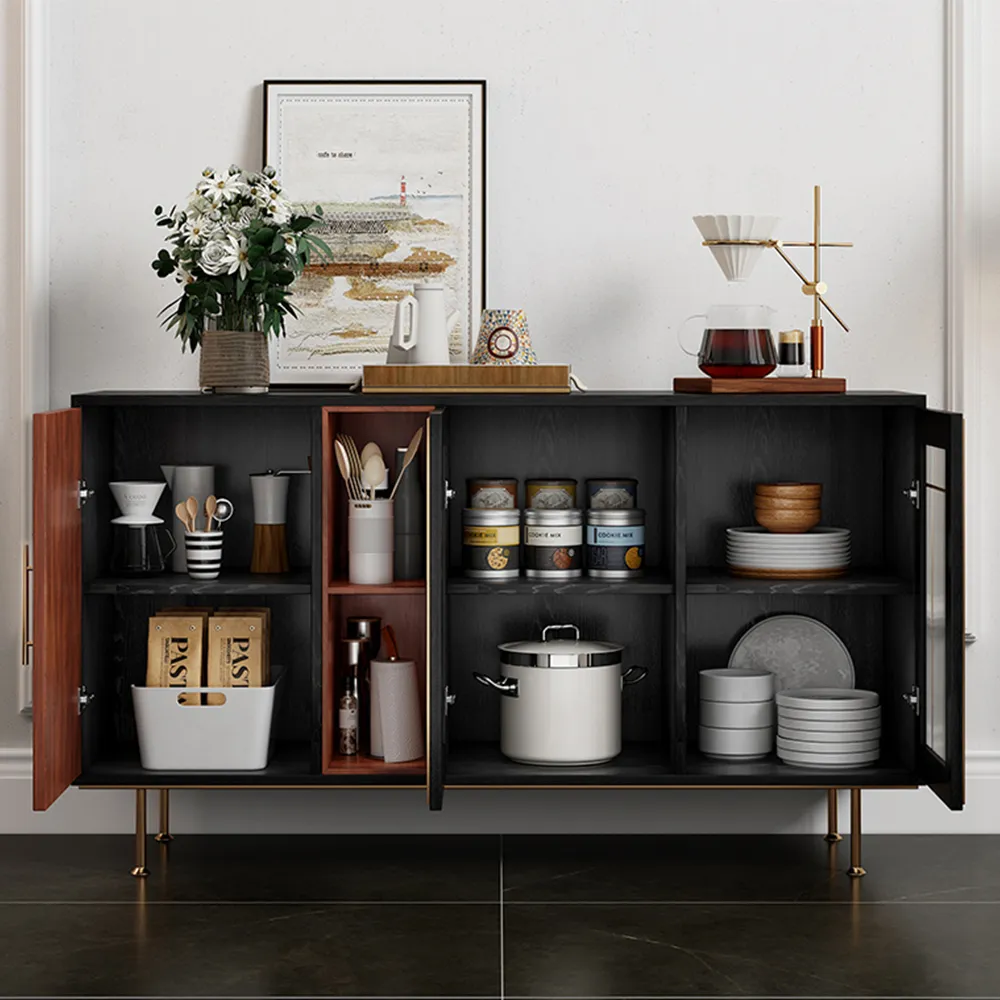 Mid-Century Modern Credenza Solid Wood Sideboard Buffet Cabinet Mid-Century Modern Credenza Solid Wood Sideboard Buffet Cabinet