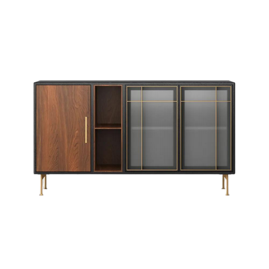 Mid-Century Modern Credenza Solid Wood Sideboard Buffet Cabinet