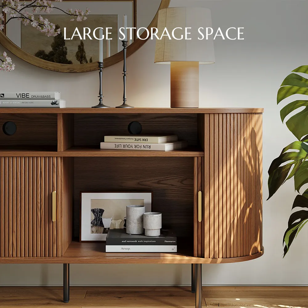 Mid-Century Modern Fluted Storage Cabinet Mid-Century Modern Fluted Storage Cabinet