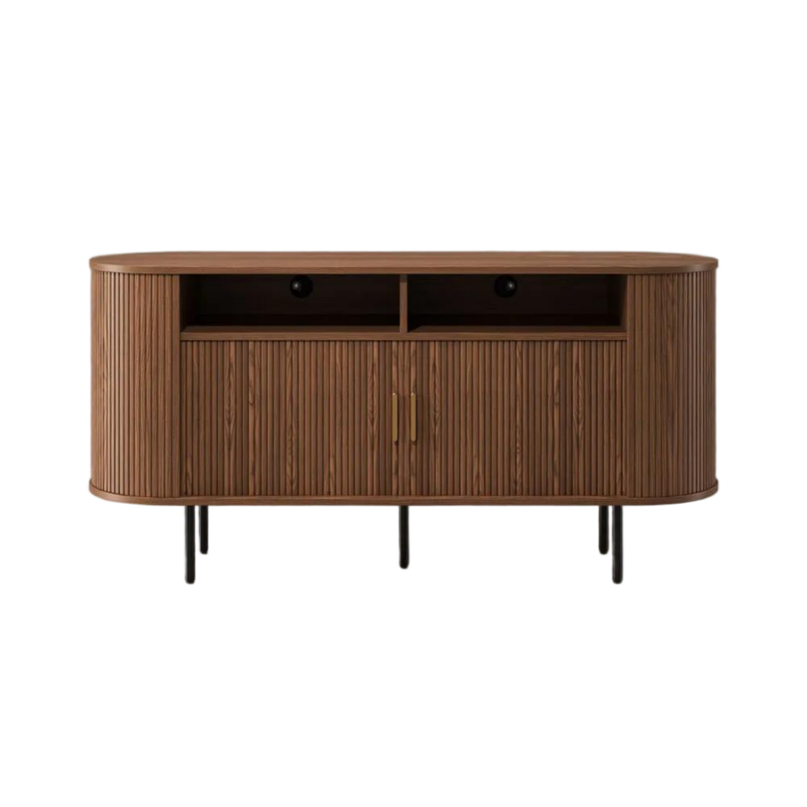 Mid-Century Modern Fluted Storage Cabinet