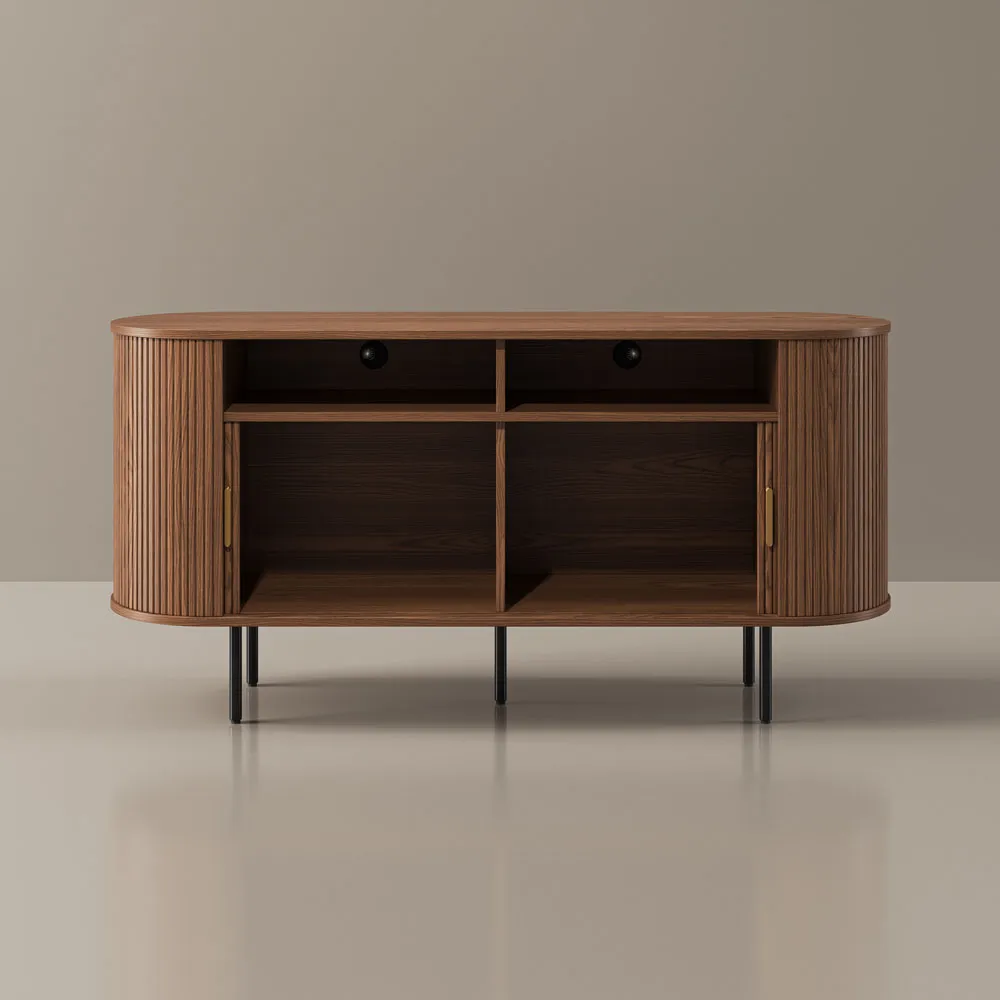 Mid-Century Modern Fluted Storage Cabinet Mid-Century Modern Fluted Storage Cabinet
