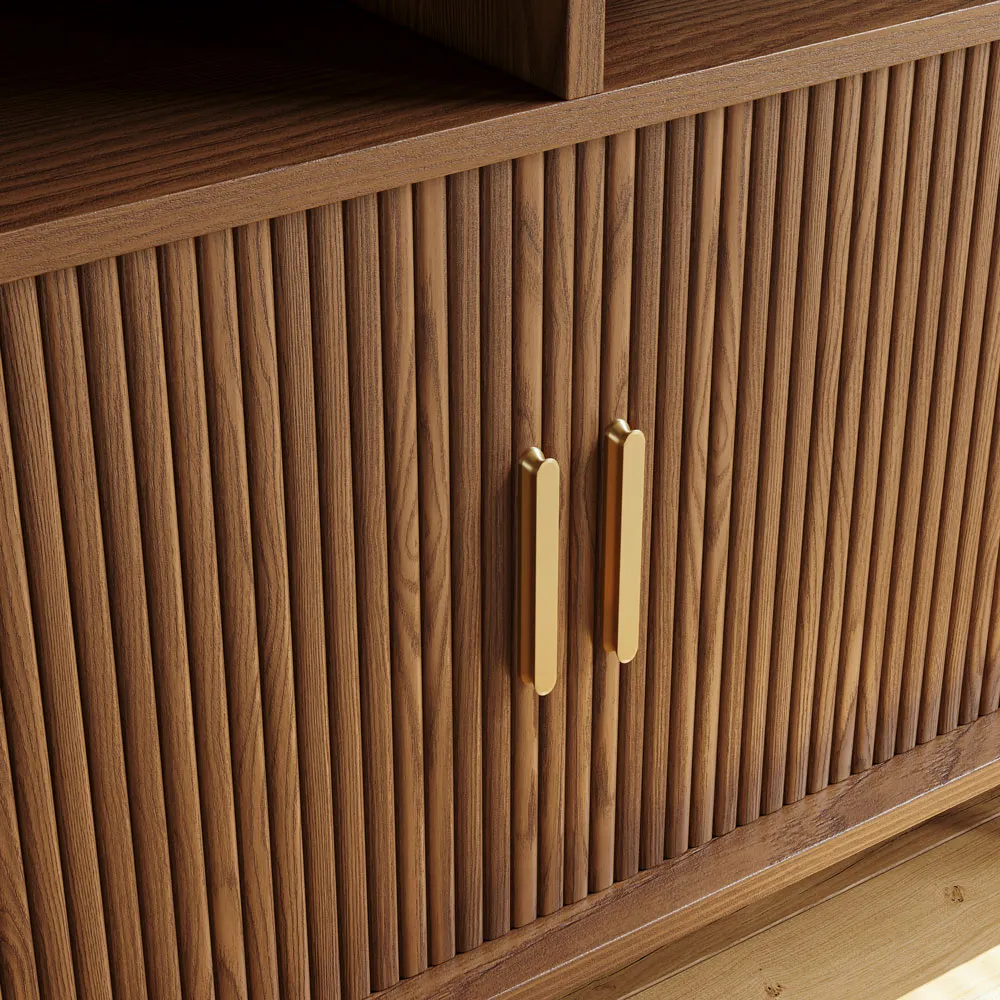 Mid-Century Modern Fluted Storage Cabinet Mid-Century Modern Fluted Storage Cabinet