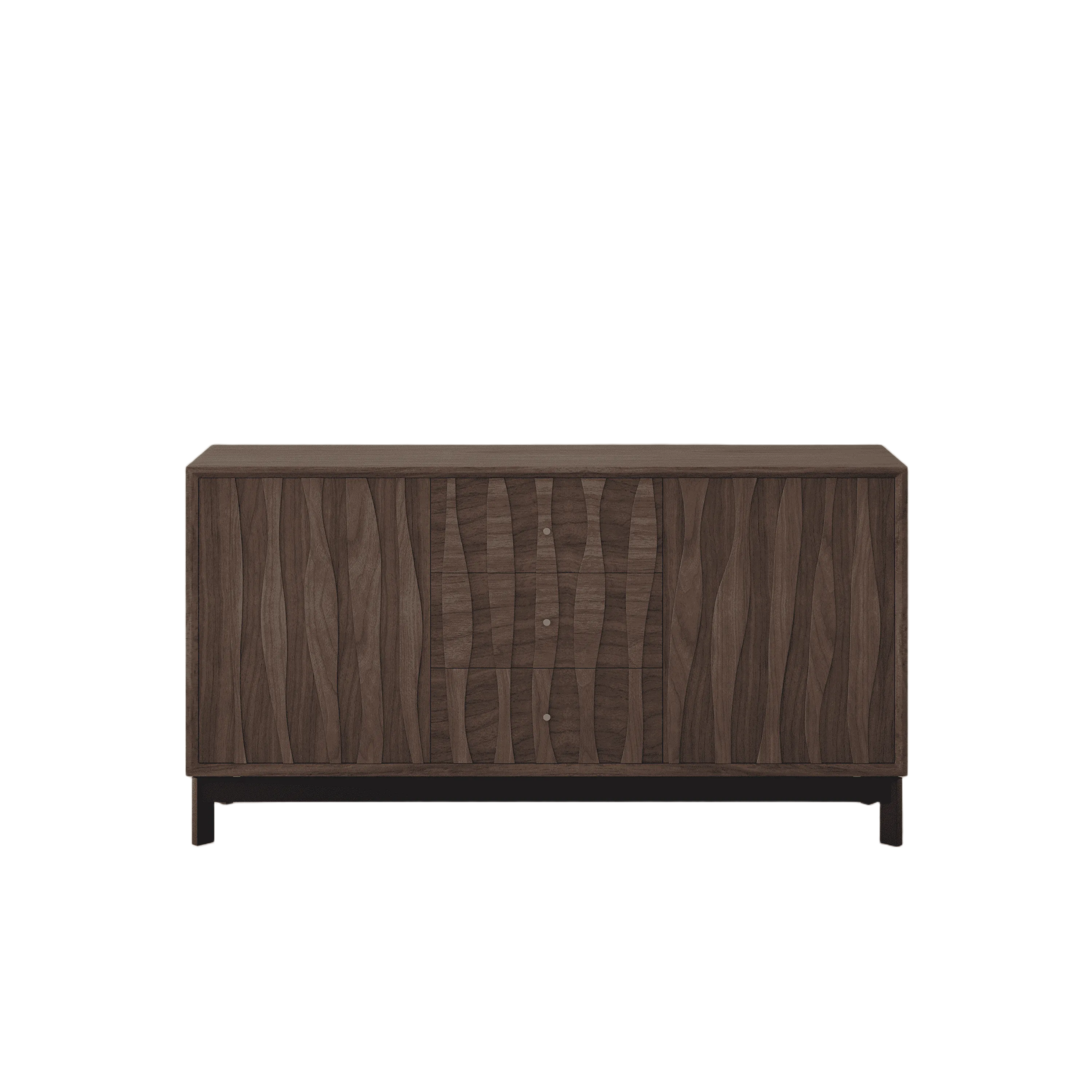 Mid-Century Modern Walnut Wood Storage Cabinet