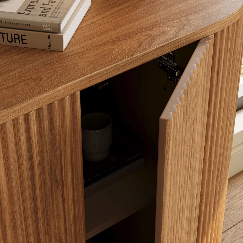Fluted Curved Accent Cabinet with Storage Fluted Curved Accent Cabinet with Storage