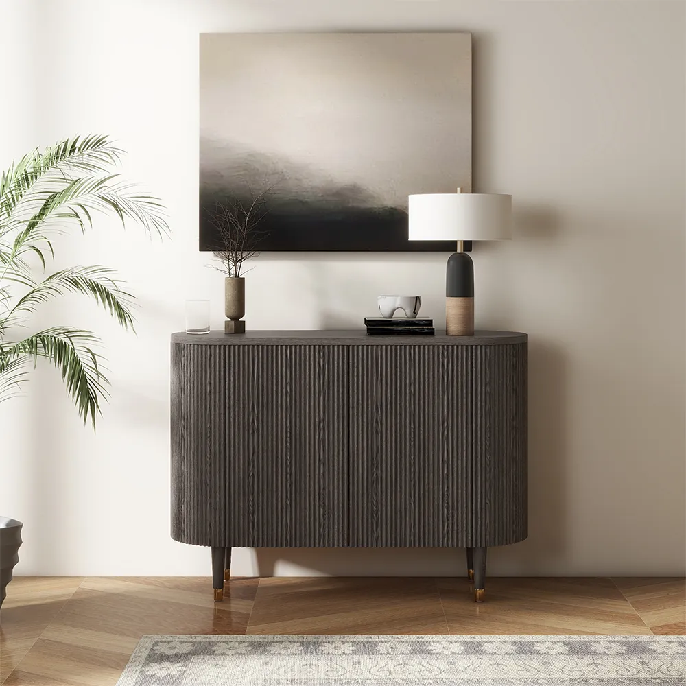 Mid-Century Modern Fluted Storage Cabinet Mid-Century Modern Fluted Storage Cabinet