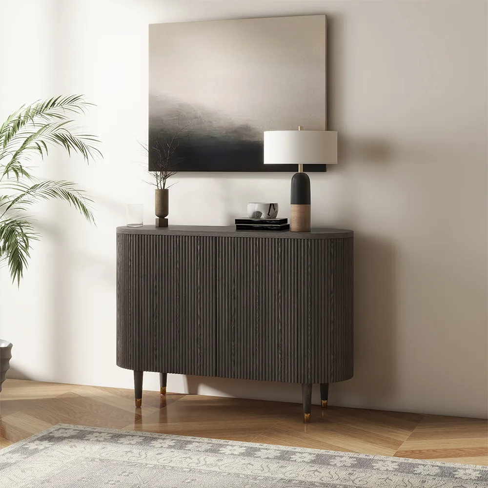 Mid-Century Modern Fluted Storage Cabinet Mid-Century Modern Fluted Storage Cabinet