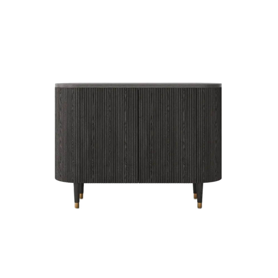 Mid-Century Modern Fluted Storage Cabinet